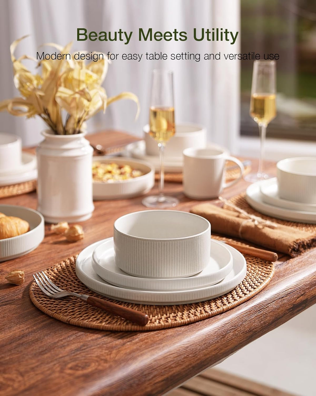 Modern Ceramic Dinnerware Set – Minimalist Plates & Bowls Collection