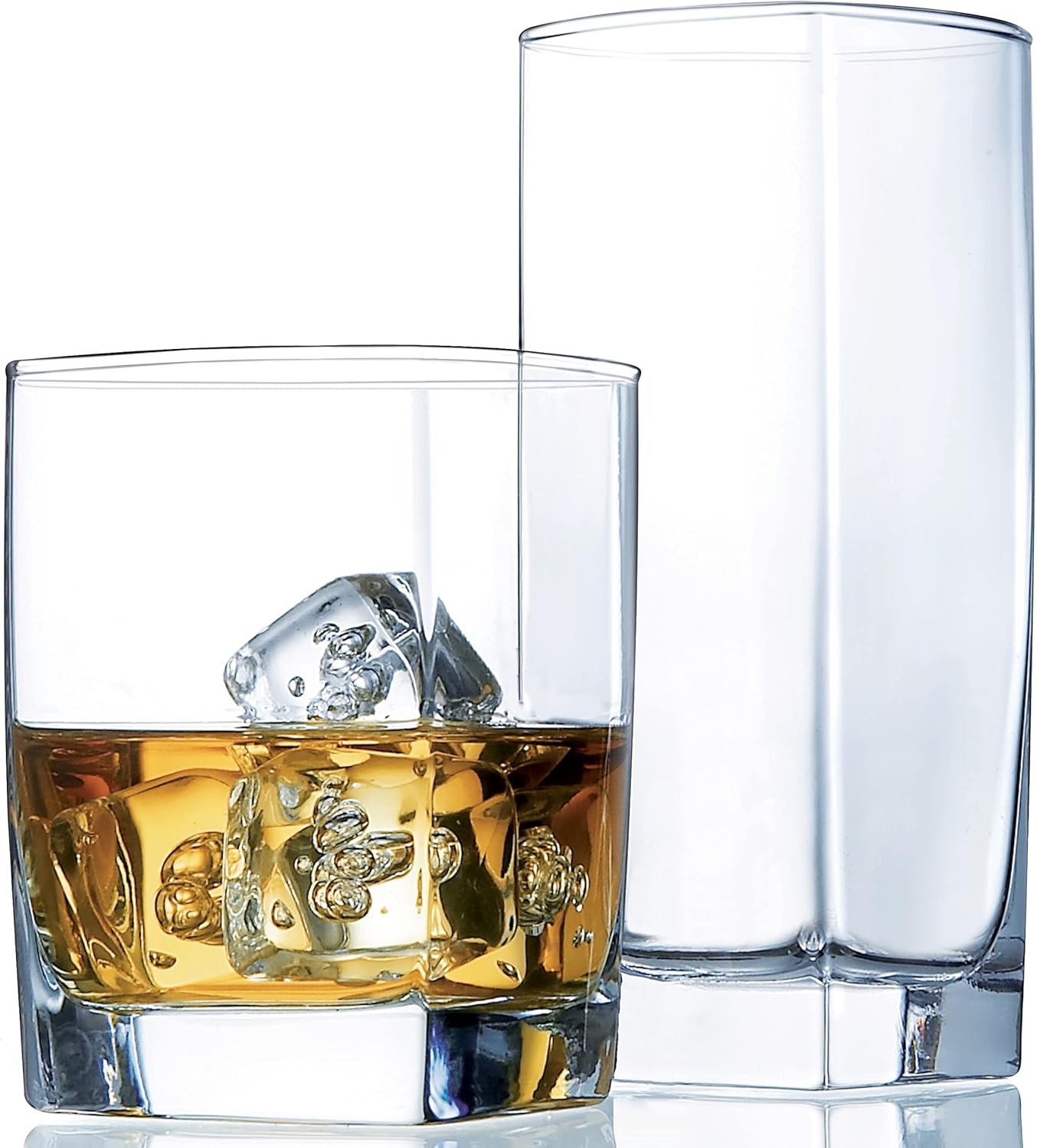 Drinking Glasses Set of 16 – Modern Drinkware Kitchen Items & Home Essentials for Daily Usage
