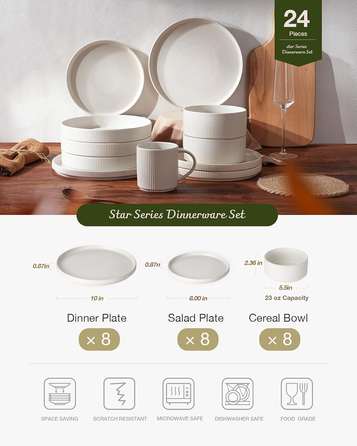 Modern Ceramic Dinnerware Set – Minimalist Plates & Bowls Collection