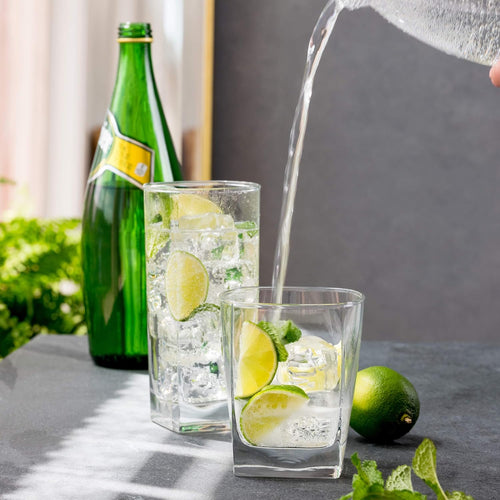 Drinking Glasses Set of 16 – Modern Drinkware Kitchen Items & Home Essentials for Daily Usage