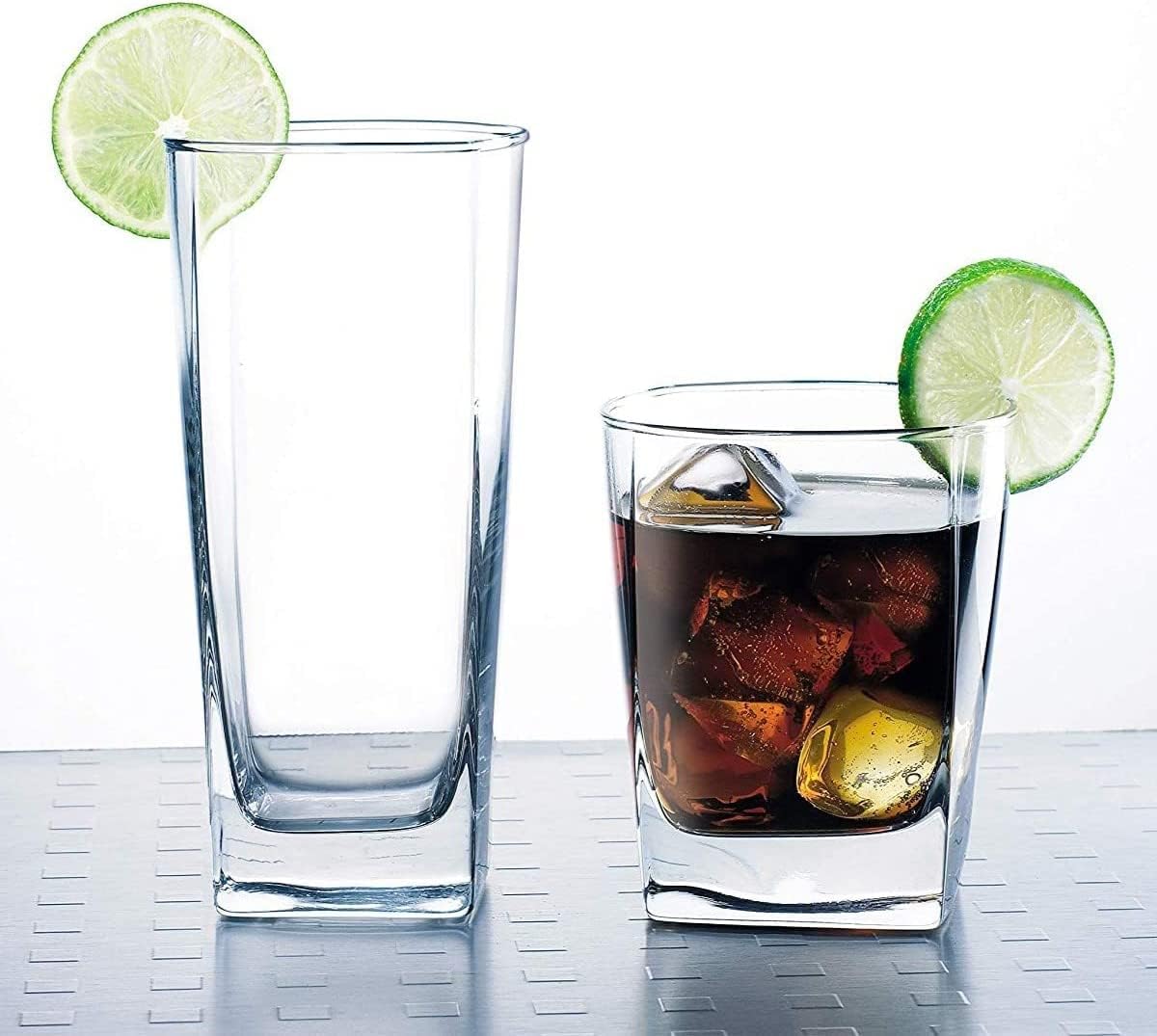Drinking Glasses Set of 16 – Modern Drinkware Kitchen Items & Home Essentials for Daily Usage